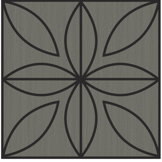 灰木纹八瓣花自粘聚酯纤维墙板 60×60cm BS-B6-3107-2