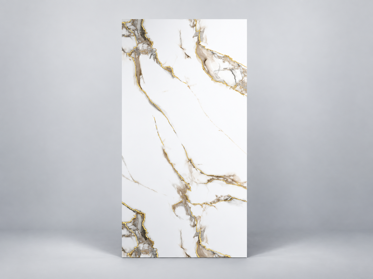 White Marble UV Sheet with Grey & Gold Veins 1