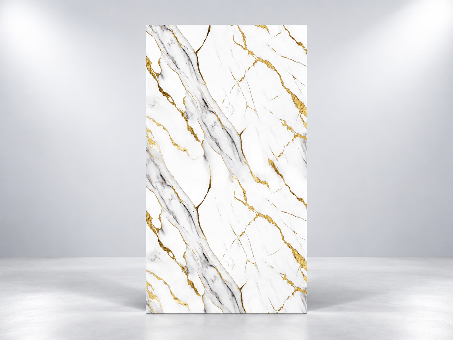 White Gold Vein UV Marble Sheet 1