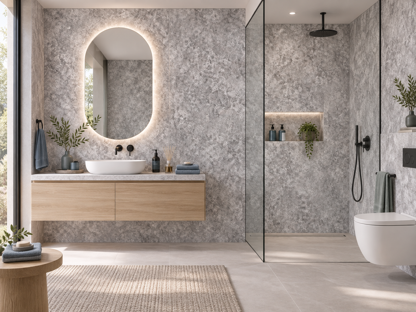 Light Grey Cloud Marble UV Wall Panel 3