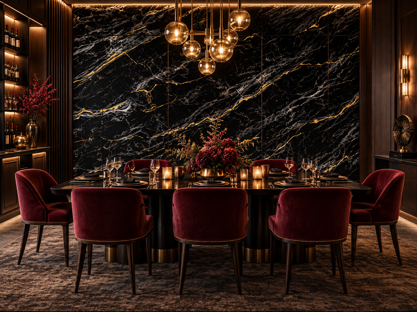 Black Gold Marble UV Protected PVC Wall Panel – 4x8 ft, Fireproof & Waterproof 4