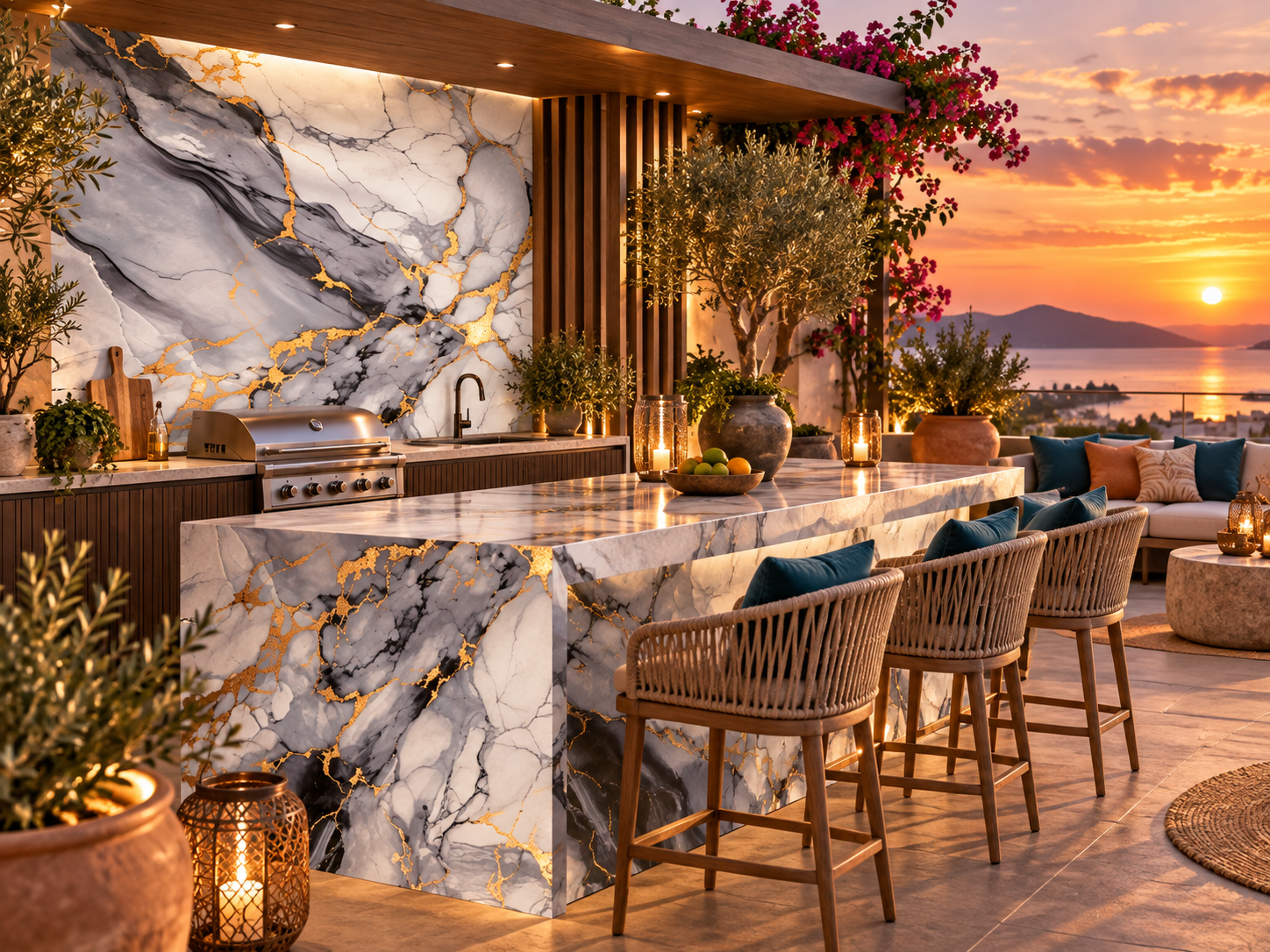 Black Grey Gold Marble UV Protected PVC Wall Panel – 4x8 ft, Decorative Marble Finish 4