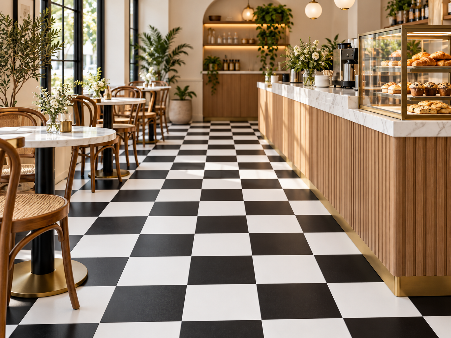 Black & White Checker Peel and Stick Floor Tiles 3