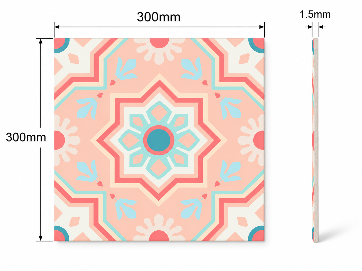 Losetas Autoadhesivas Geométricas Rosas 30×30cm 1,5mm 4