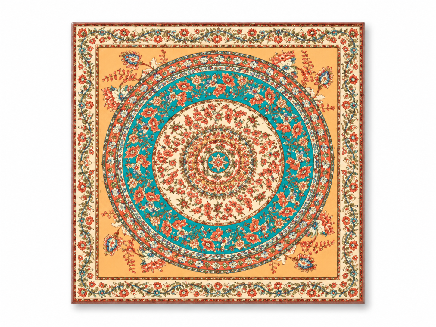 Vintage Floral Medallion Peel and Stick Floor Tiles 1