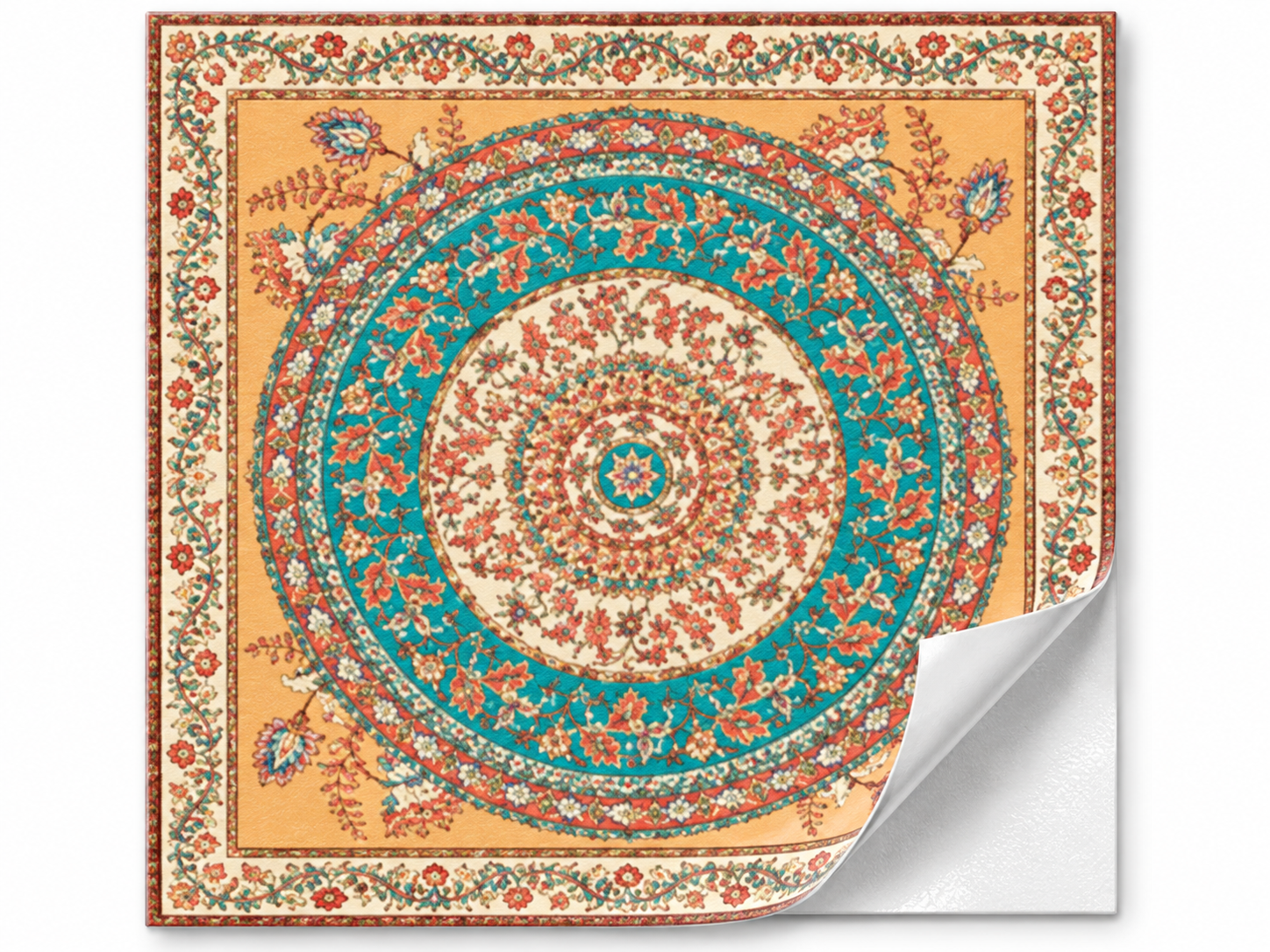 Vintage Floral Medallion Peel and Stick Floor Tiles 4