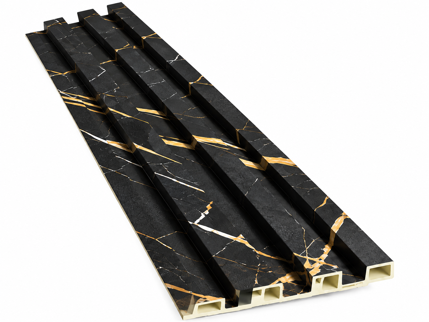 Black Gold Marble Fluted Wall Panel 1