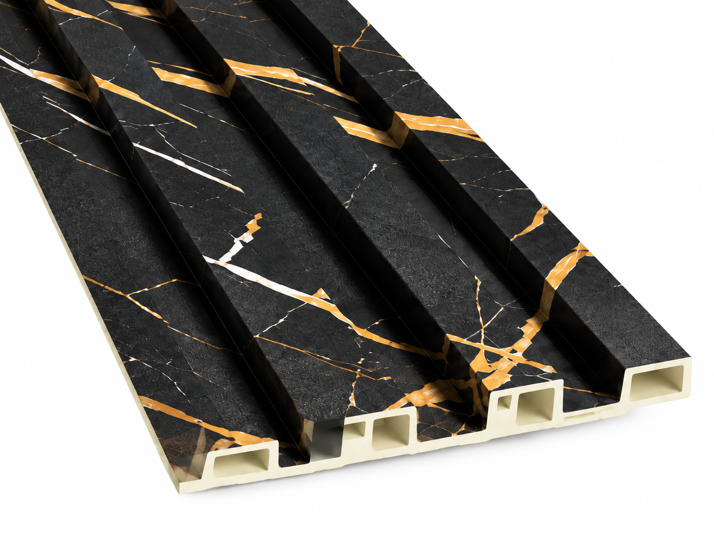 Black Gold Marble Fluted Wall Panel 4