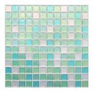 Blue-Green Square Mosaic PU Gel Peel and Stick Tiles YJC0003 2