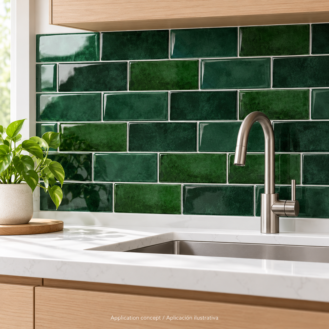 Azulejos autoadhesivos de gel PU tipo metro verde YJC0181 2