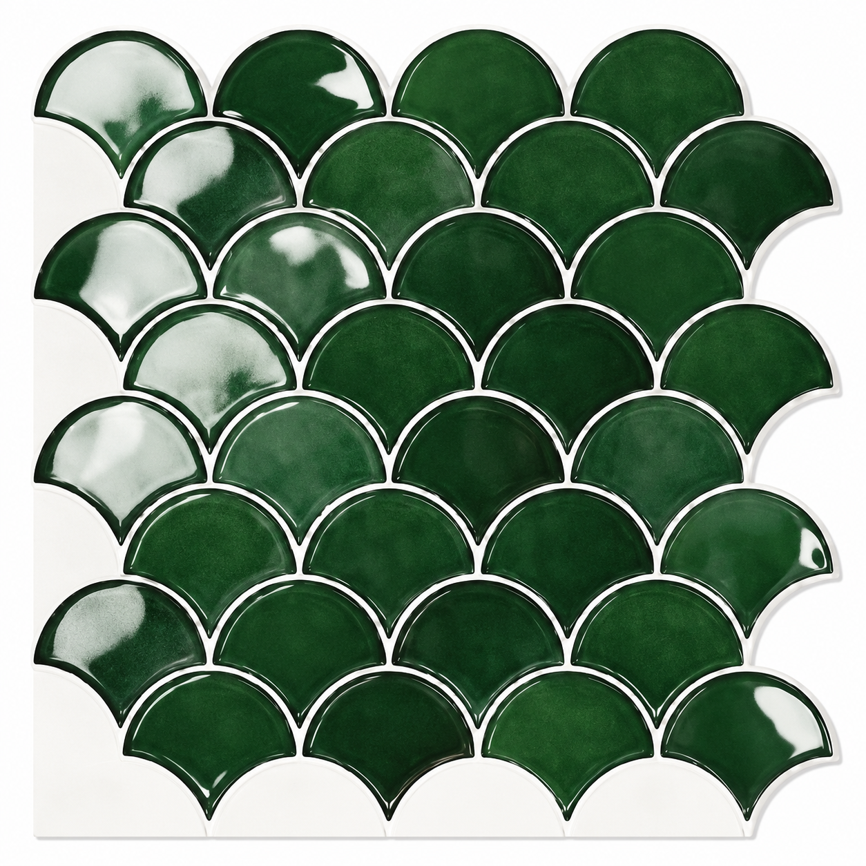 Azulejos autoadhesivos de gel PU tipo escama verde oscuro YJC0212 1