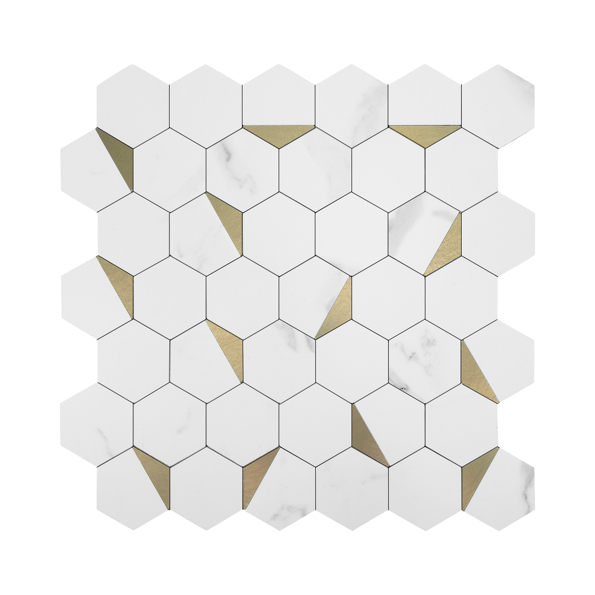 YSL009 hexagonal oro blanco 6