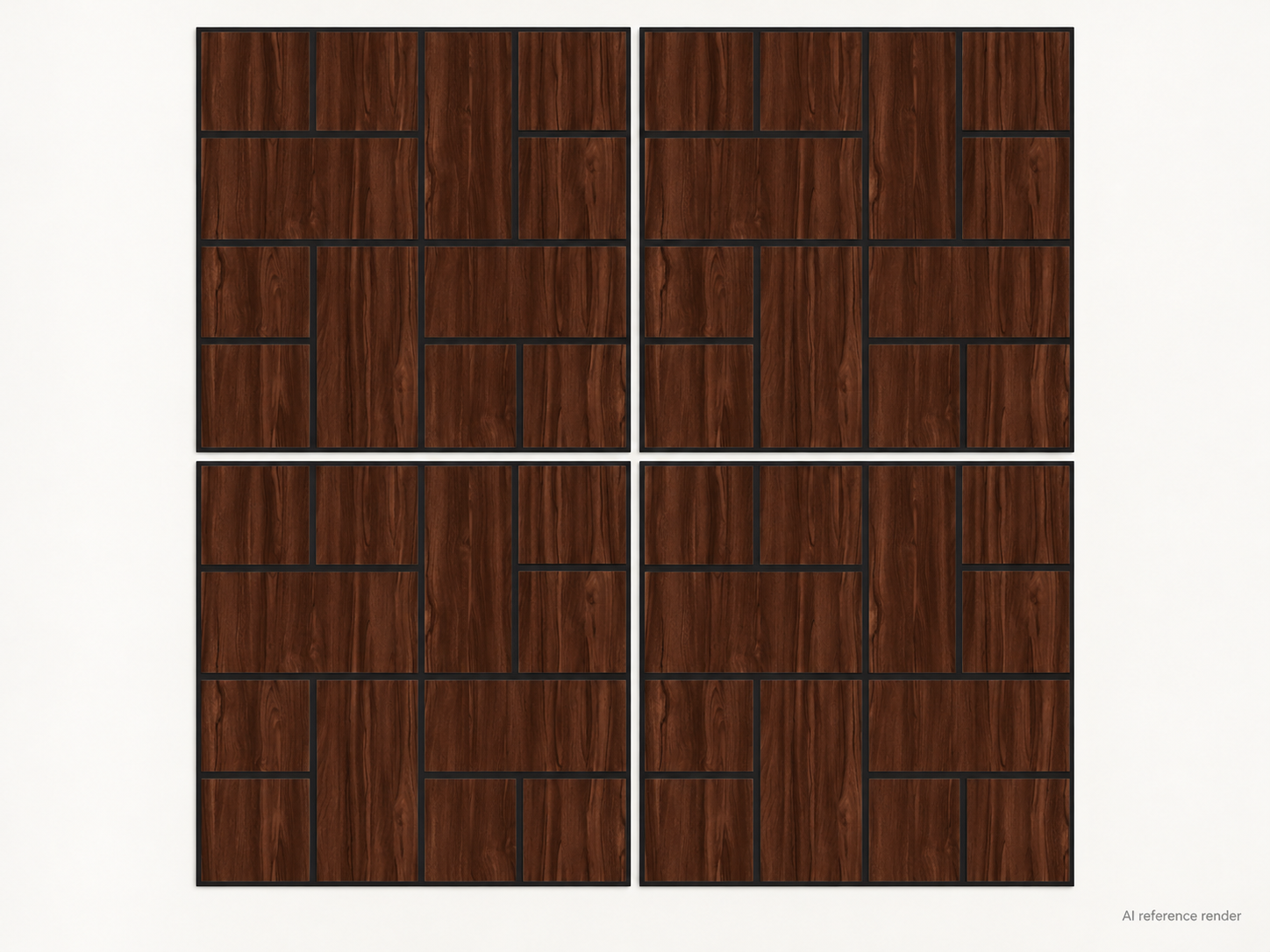 交错条纹木纹自粘聚酯纤维墙板 60×60cm BS-A4-3115-4 3