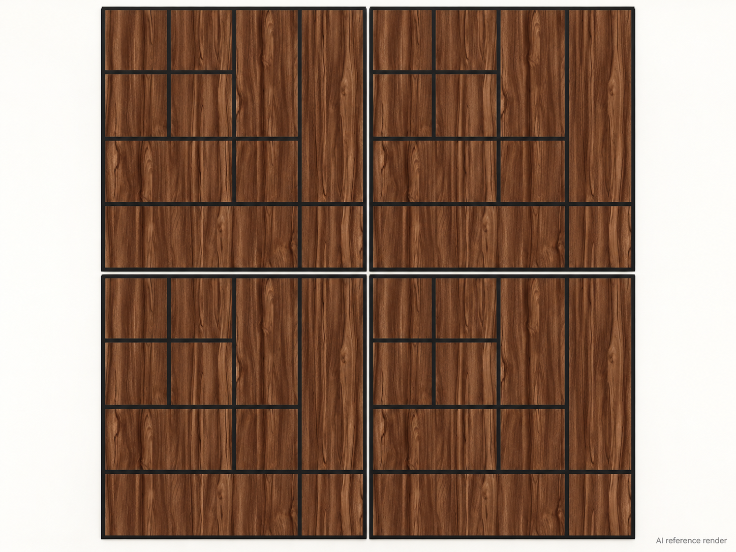 阶梯几何木纹自粘聚酯纤维墙板 60×60cm BS-A5-3115-2 3