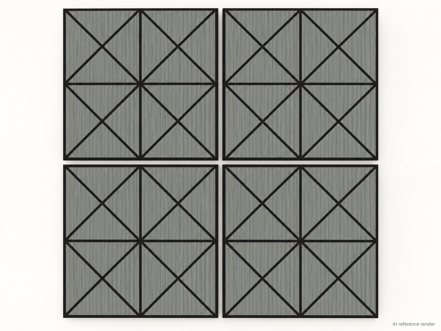 灰木纹交叉菱形自粘聚酯纤维墙板 60×60cm BS-B2-3102-4 3