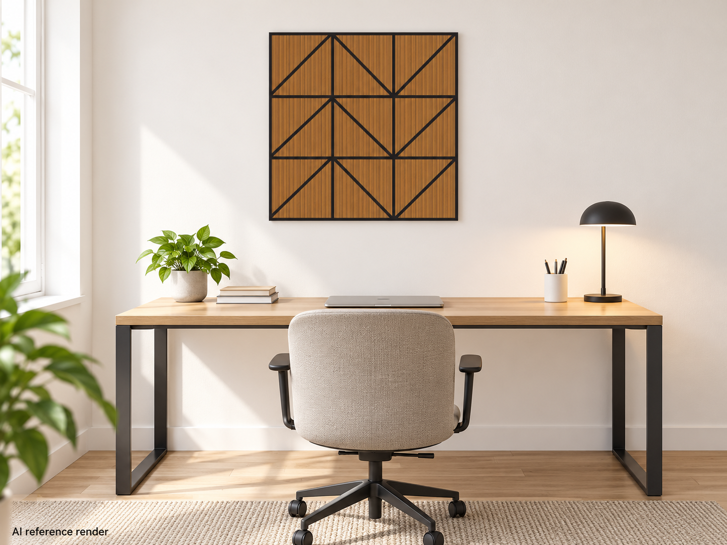木纹折线几何自粘聚酯纤维墙板 60×60cm BS-B4-3104 4